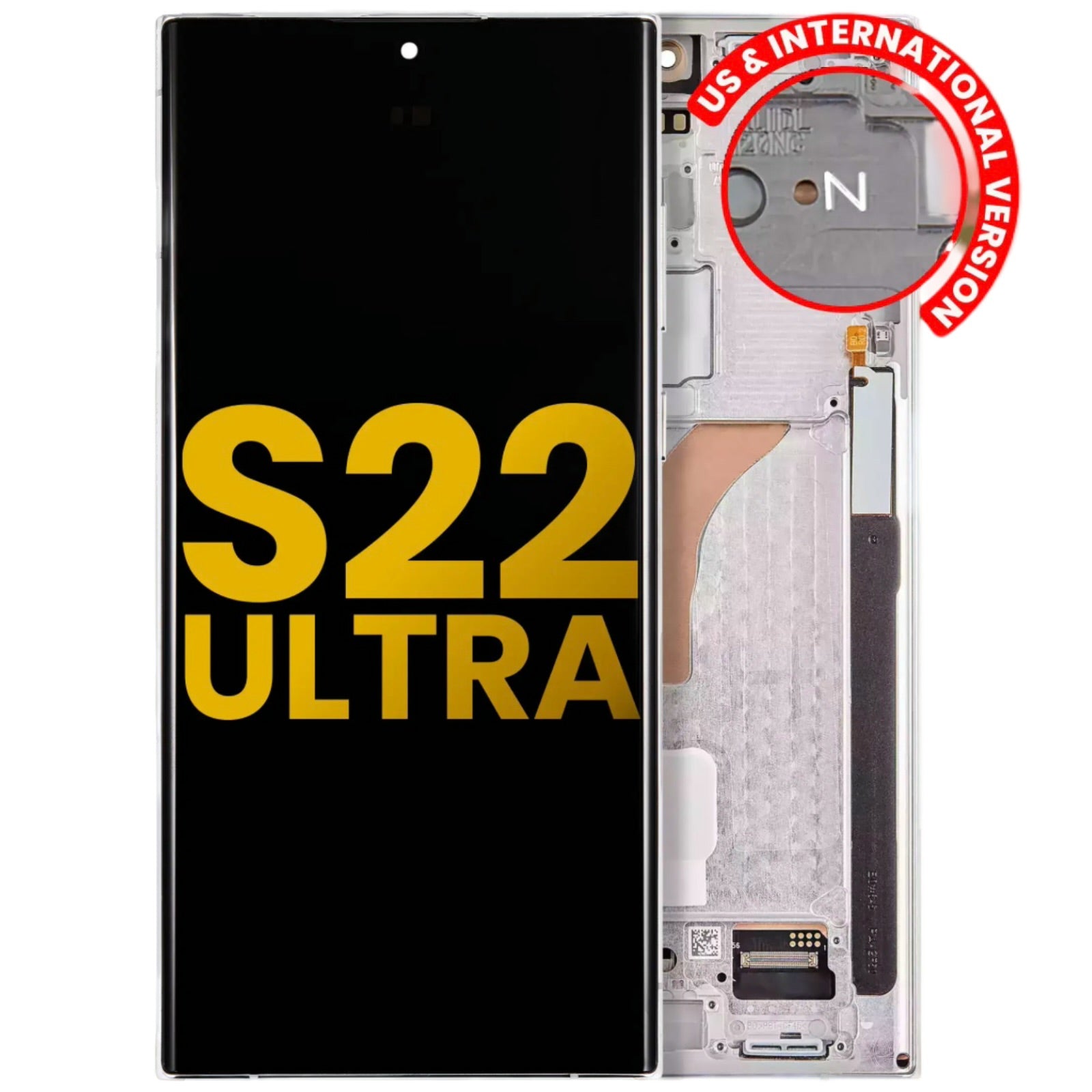 OLED LCD Display Assembly – Compatible with Samsung Galaxy S22 Ultra (All Variants) WHITE