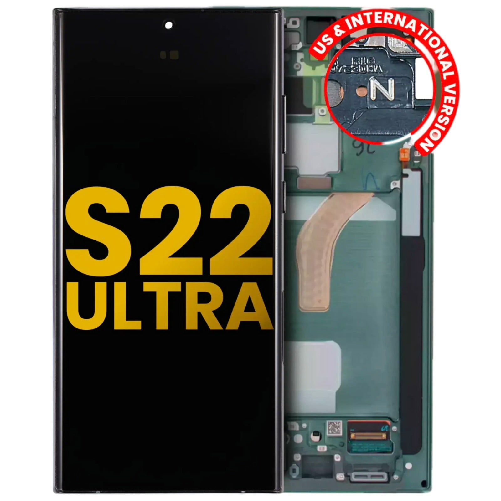 OLED LCD Display Assembly – Compatible with Samsung Galaxy S22 Ultra (All Variants) GREEN