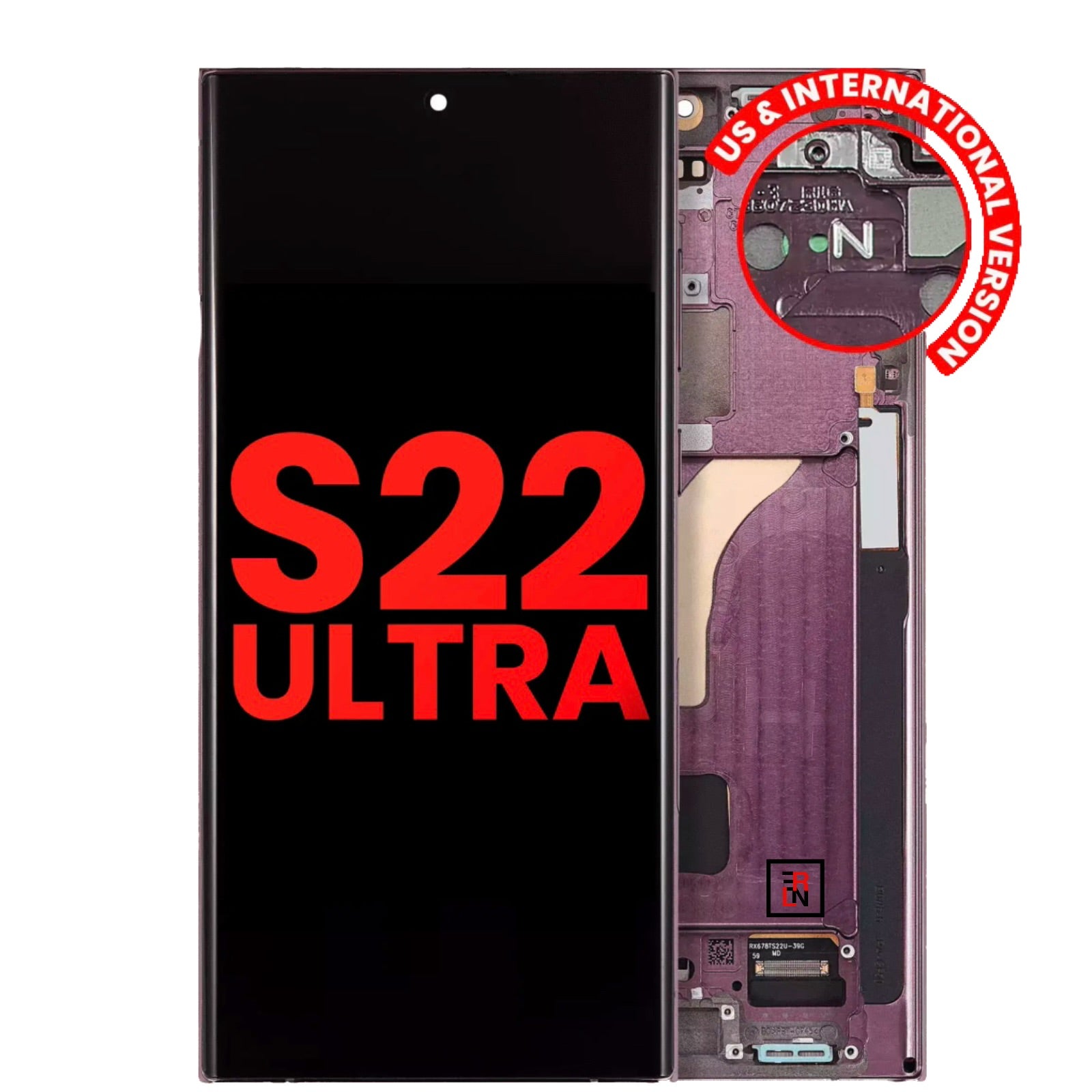 OLED LCD Display Assembly – Compatible with Samsung Galaxy S22 Ultra (All Variants) Burgundy