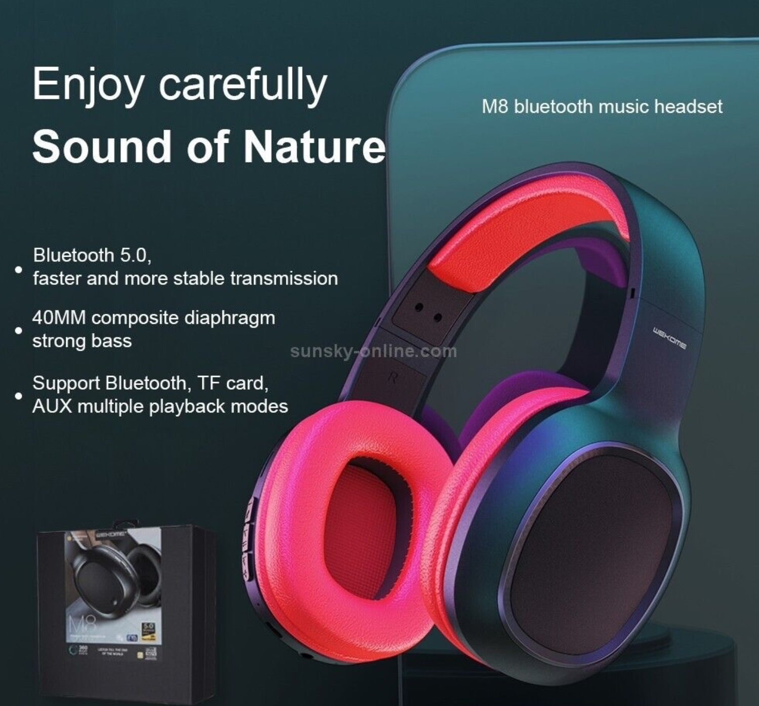 WIRELESS HEADPHONES HI RESOLUTION M8 360 REALITY AUDIO