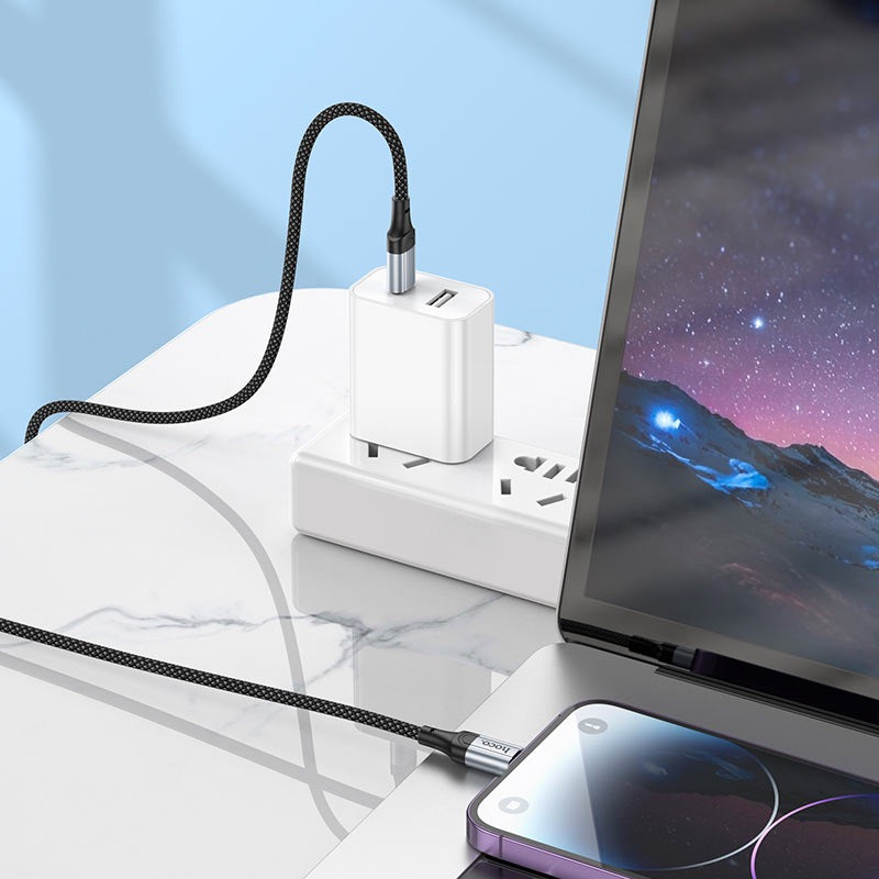 27W Braided Fast Charging Cable – 1M Anti-Bending & Safe Design