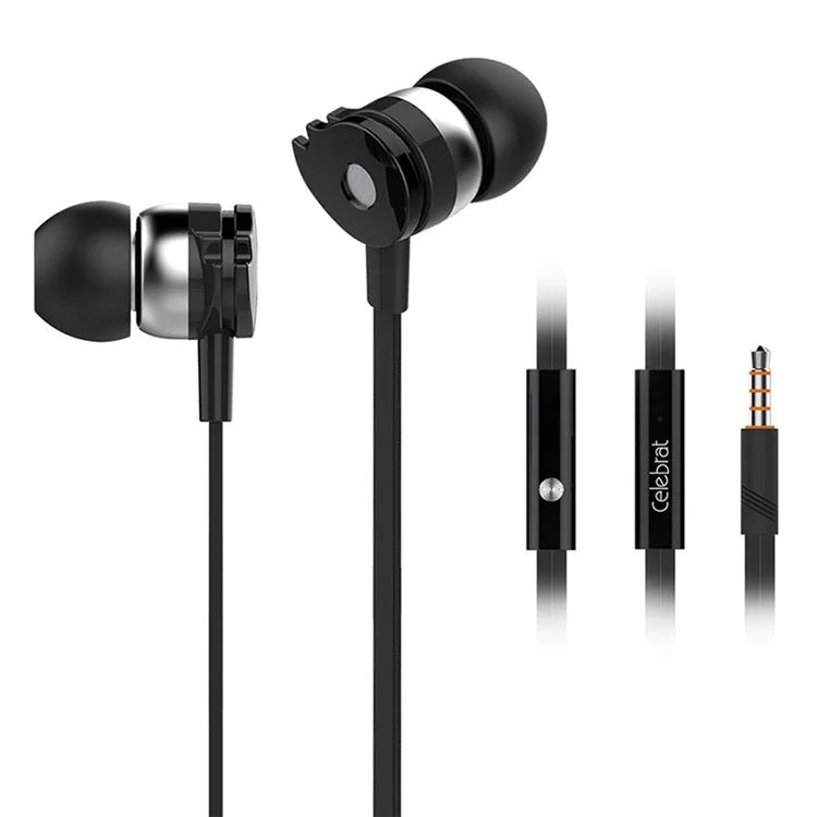 3.5mm Wired Earphones – 10mm Drivers, TPE Flat Cable, Inline Controls
