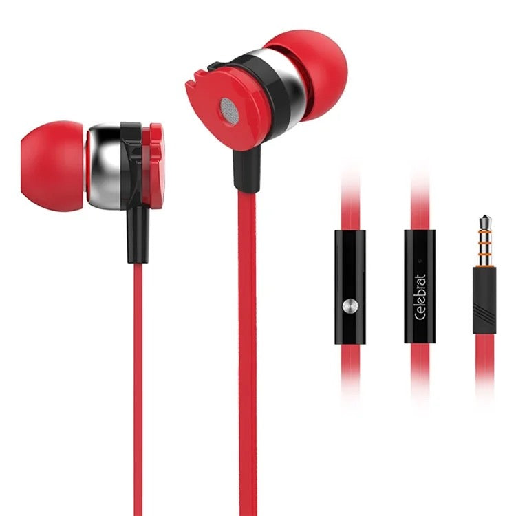 3.5mm Wired Earphones – 10mm Drivers, TPE Flat Cable, Inline Controls