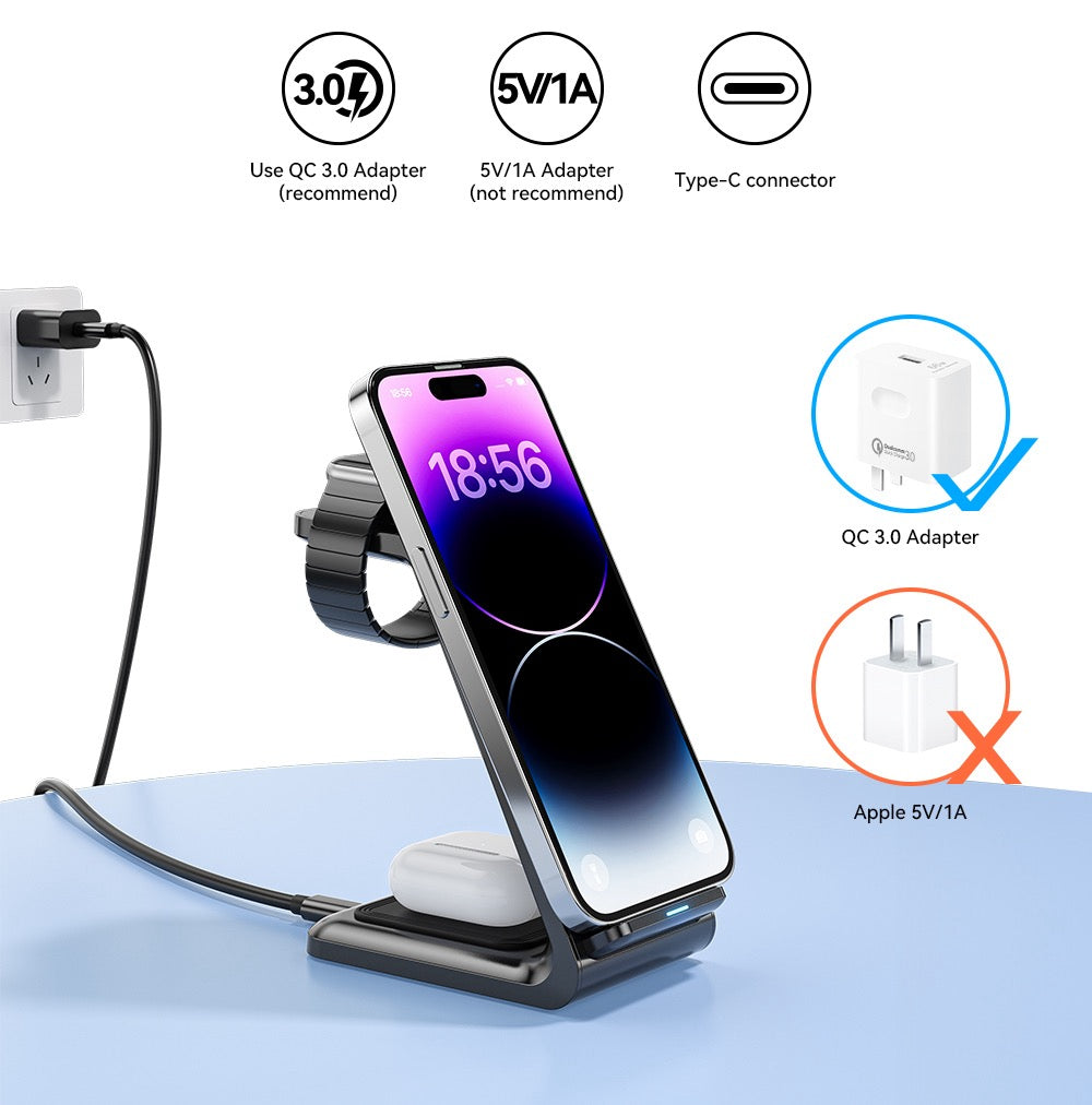 3-in-1 Wireless Charger – Fast & Convenient Charging Solution