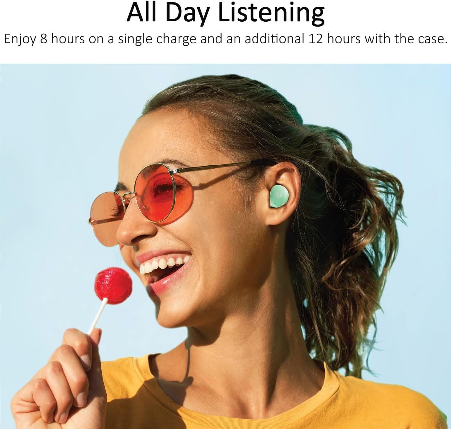 Wireless Bluetooth 5.3 Earbuds with IPX6 Waterproof & Touch Control – 8+12H Battery Life