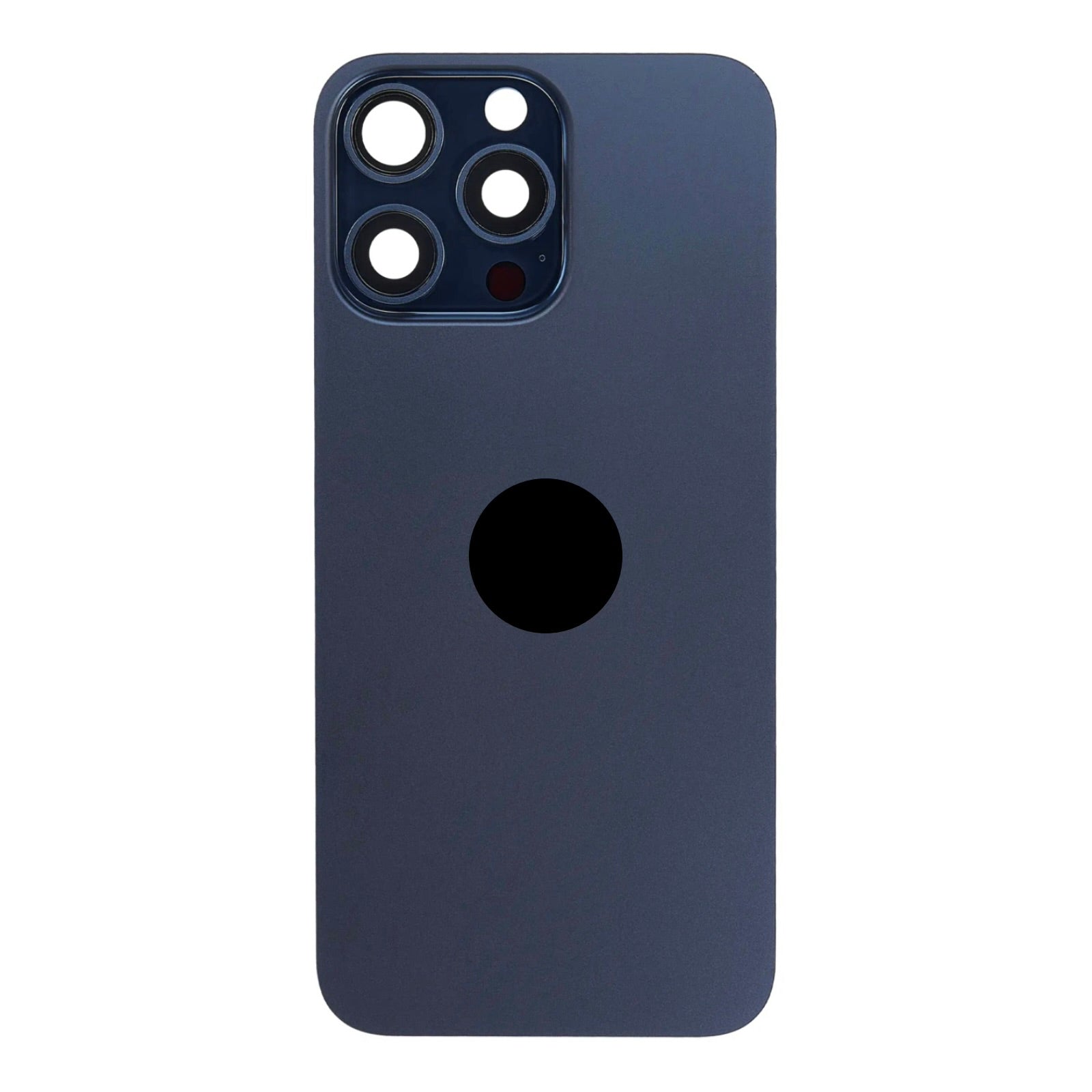 Magnetic Back Glass Housing with Steel Plate – Compatible with iPhone 15 Pro Max – Titanium Blue