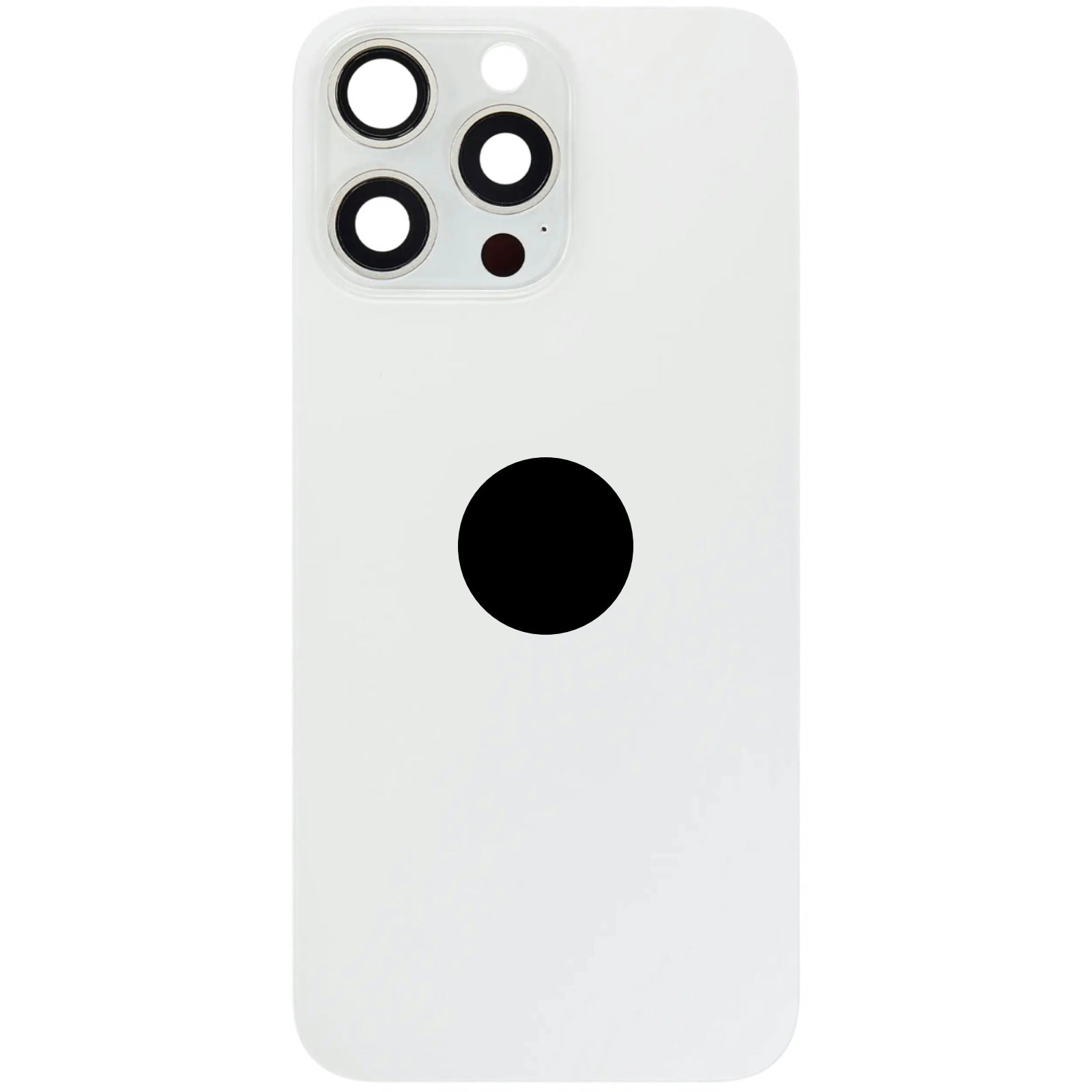 Magnetic Back Glass Housing with Steel Plate – Compatible with iPhone 15 Pro Max – Titanium White