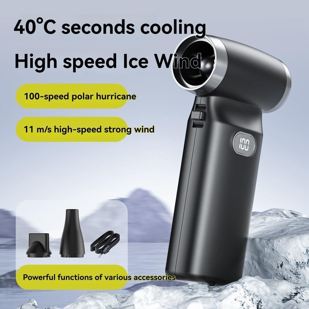 Rechargeable Compressed Air Duster – Turbo Blower with Digital Display & Adjustable Speed