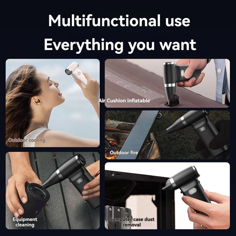 Rechargeable Compressed Air Duster – Turbo Blower with Digital Display & Adjustable Speed