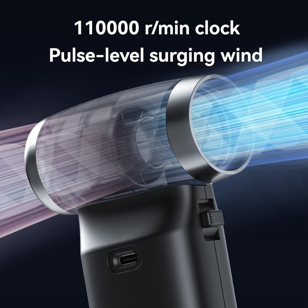 Rechargeable Compressed Air Duster – Turbo Blower with Digital Display & Adjustable Speed
