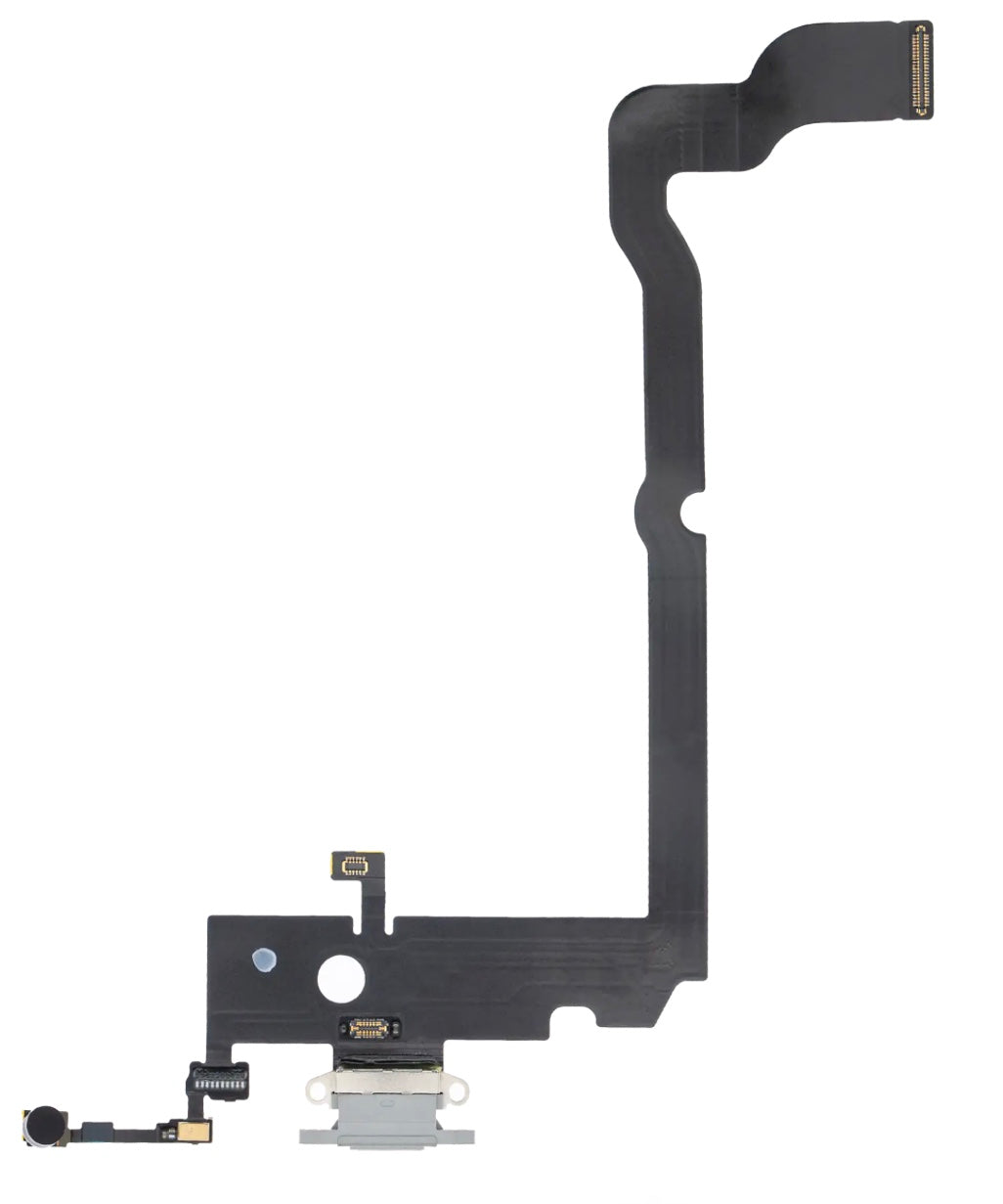 Charging Port Flex Cable Compatible with iPhone XS Max – Silver USB Charging Dock with Microphone | A1921 A2101 A2102 A2104