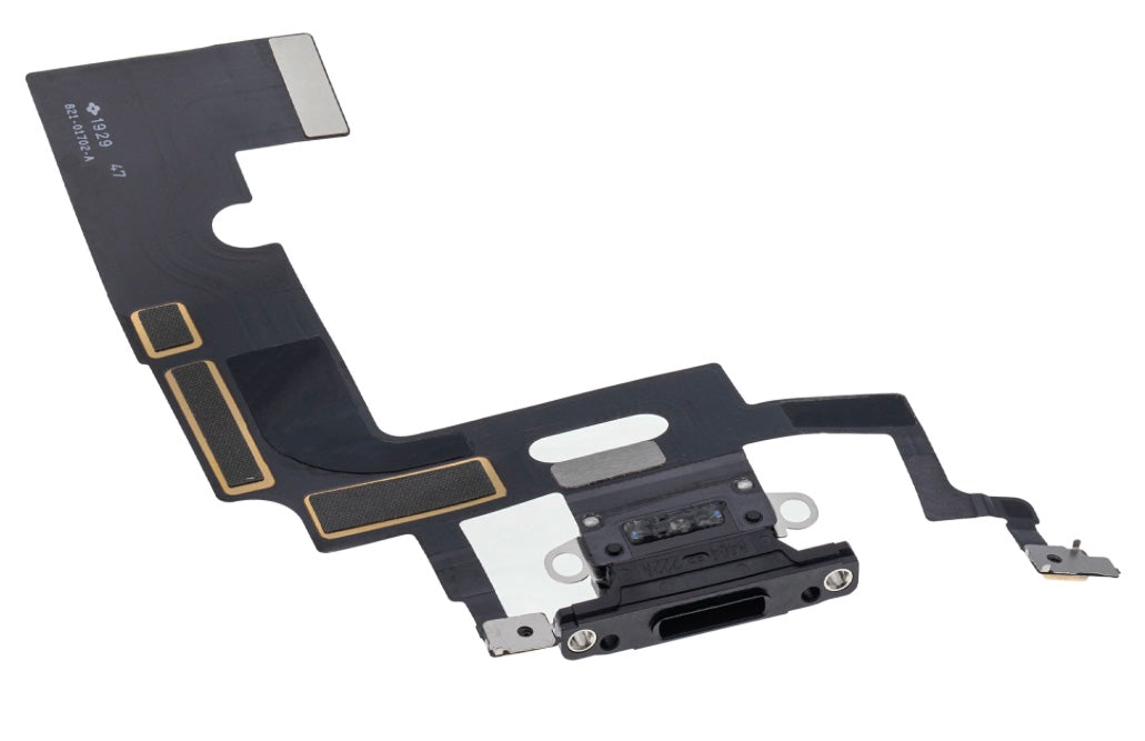 Charging Port Flex Cable Compatible with iPhone XR – Black USB Charging Dock & Microphone Flex | A1984 A2105 A2106 A2108 🟠🔌🎤