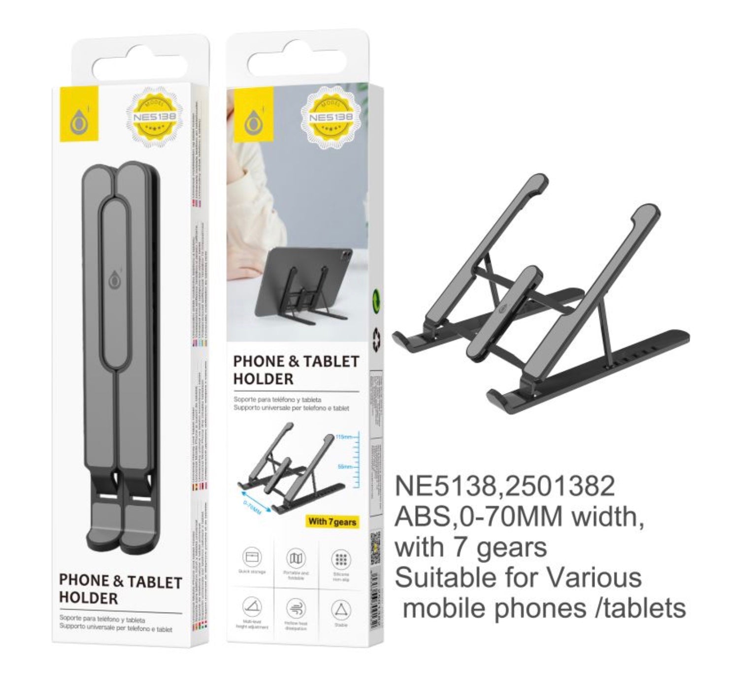 Portable Phone & Tablet Holder – Foldable, Adjustable, Non-Slip, Heat Dissipating