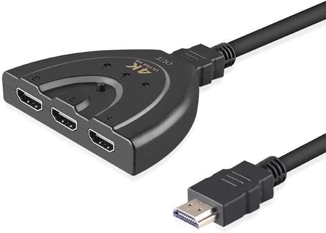 3x1 HDMI Pigtail Switch – 3-In 1-Out Smart Selector, 4K & 1080p