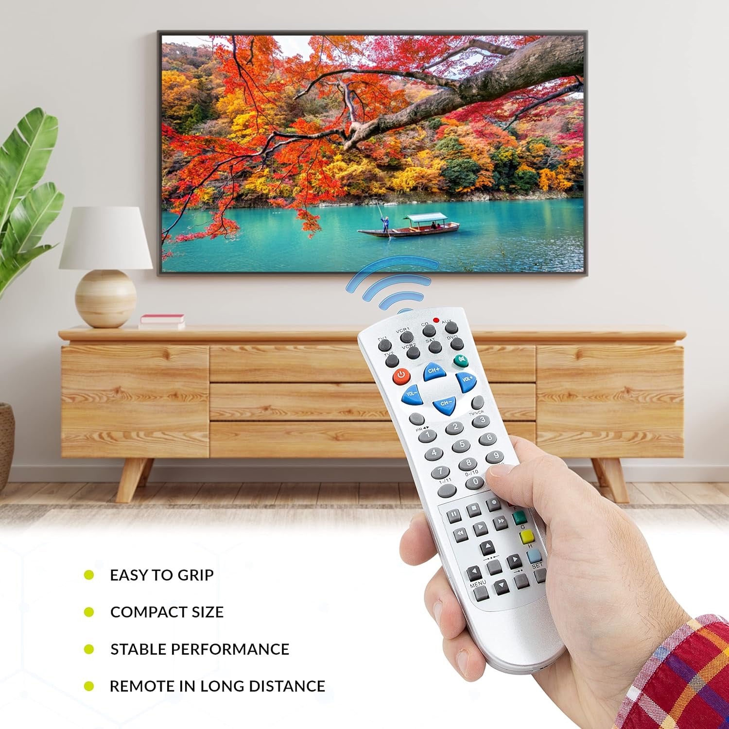 8-in-1 Universal Remote Control – TV, DVD, VCR, SAT, A/C & More