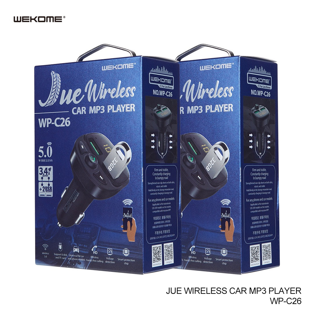 Dual USB Bluetooth 5.0 Car Charger – MP3 Player, FM Transmitter, LED Display, 3.4A Output