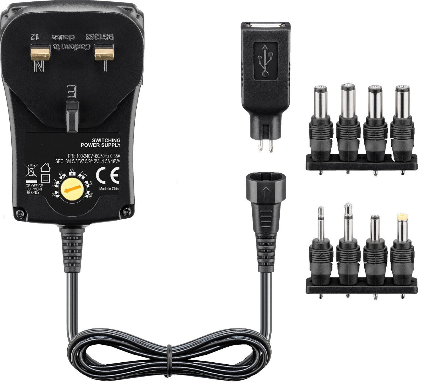 Infapower Laptop Universal Charger Power Supply 1500mA – Multi-Voltage AC/DC Adapter