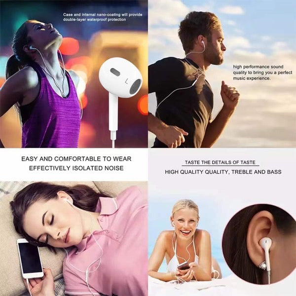 3.5mm In-Ear Earphones – Wired Stereo Headset with Mic & Tangle-Free Cable