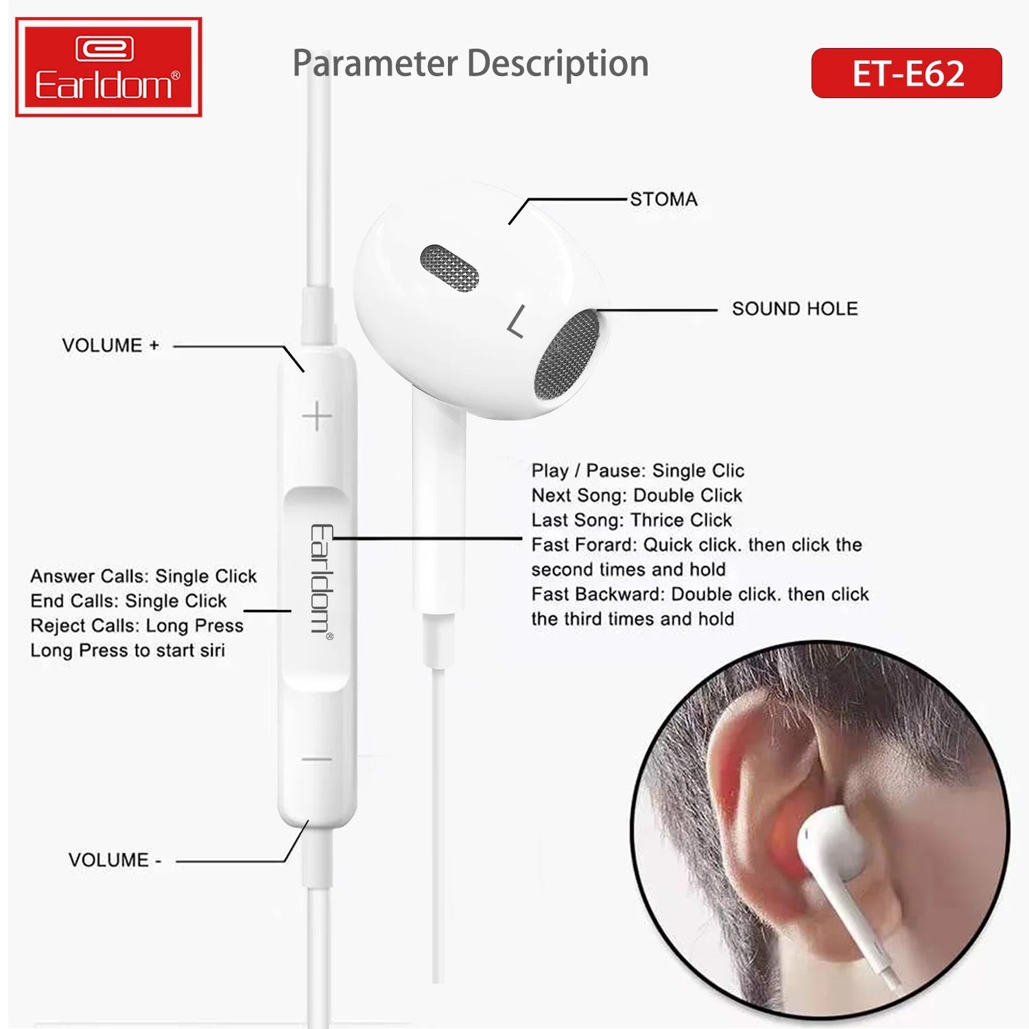 8-Pin In-Ear Earphones – Lightning Connector Wired Headphones with Mic & Remote