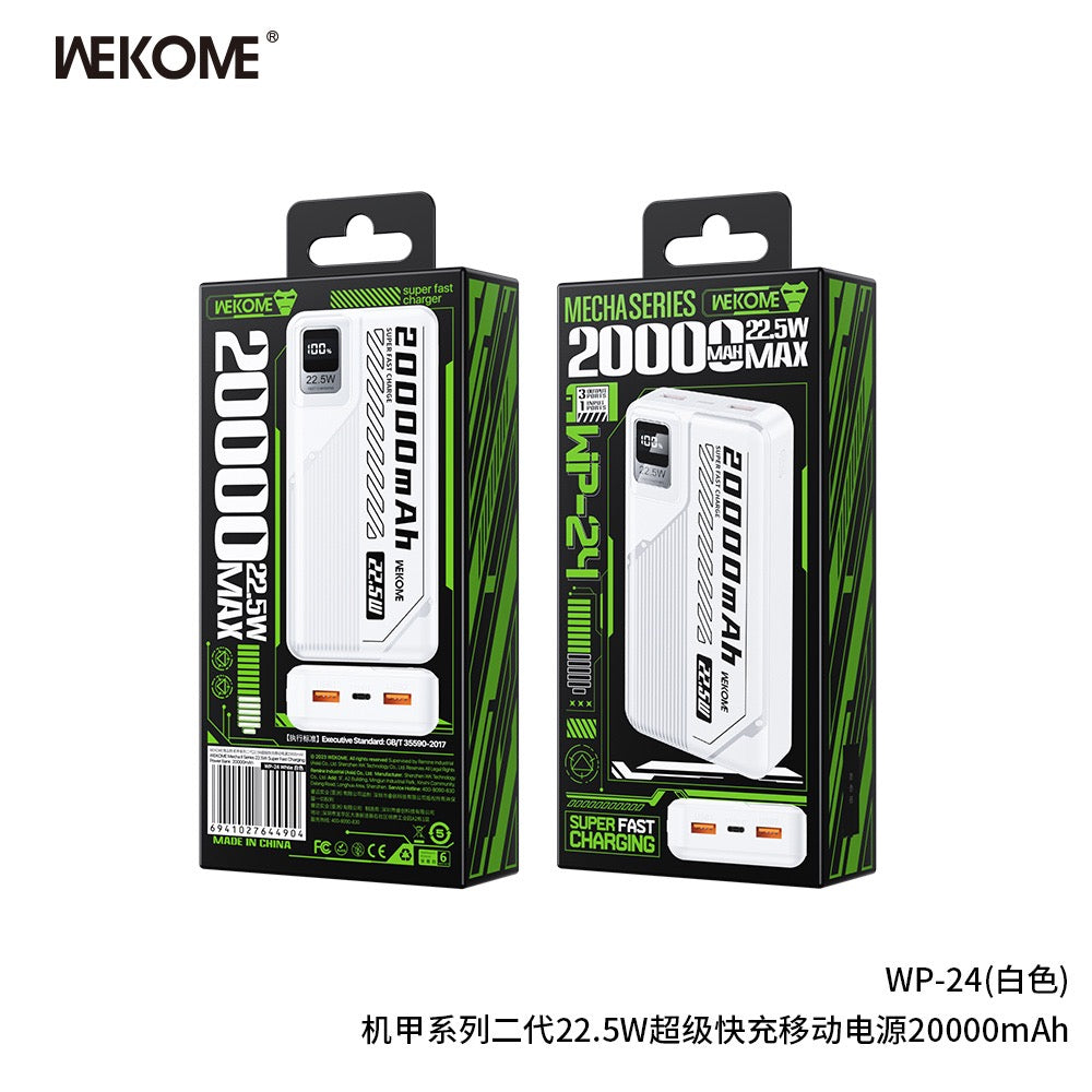 Wekome WP-24 Power Bank – 20000mAh, PD20W + 22.5W Super Fast Charging