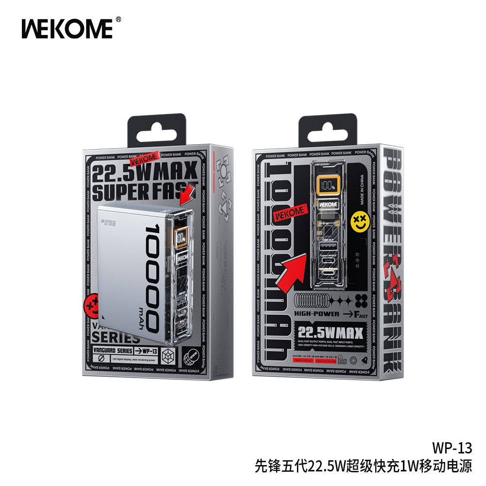 Wekome WP-13 Power Bank – 10000mAh, Super Fast Charging, Compact Design