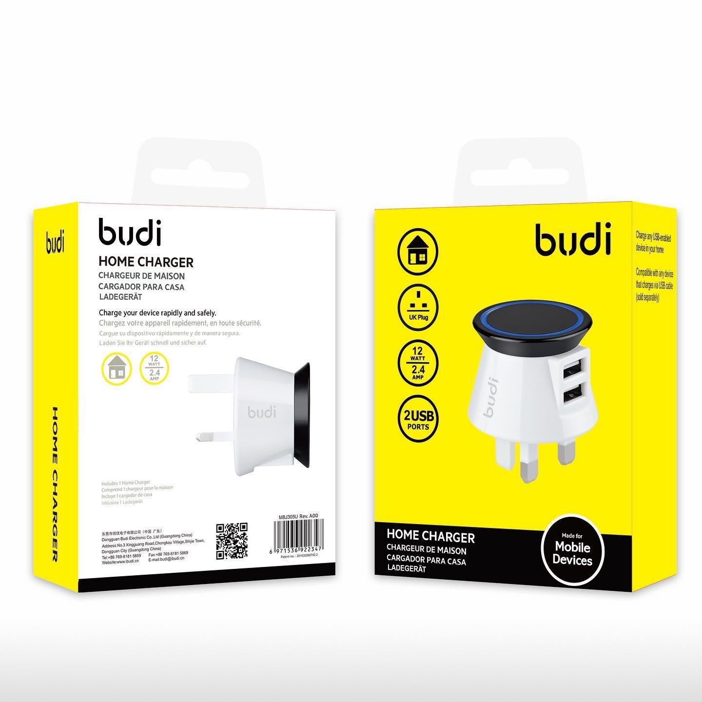 UK Dual USB Wall Charger – 12W Fast Charging Adapter | 3-Pin Plug