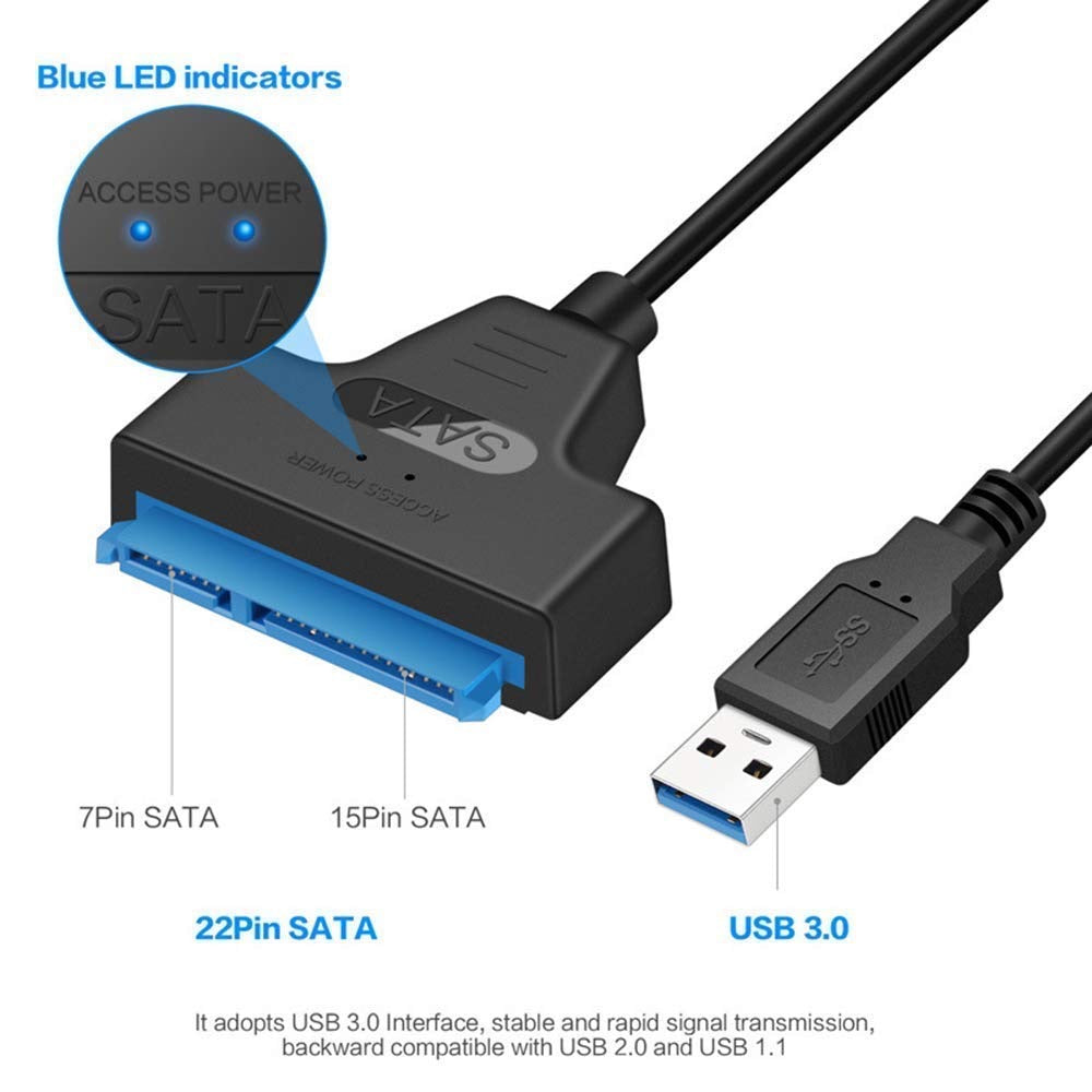 SATA to USB Cable – 7-Pin Hard Drive Adapter for Data Transfer