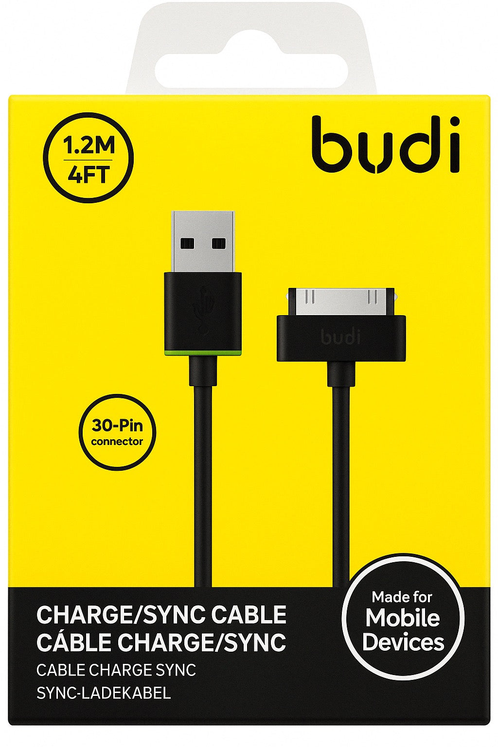 30-Pin to USB-A Charging 1.2M/4FT Cable – Sync & Charge for Legacy Apple Devices