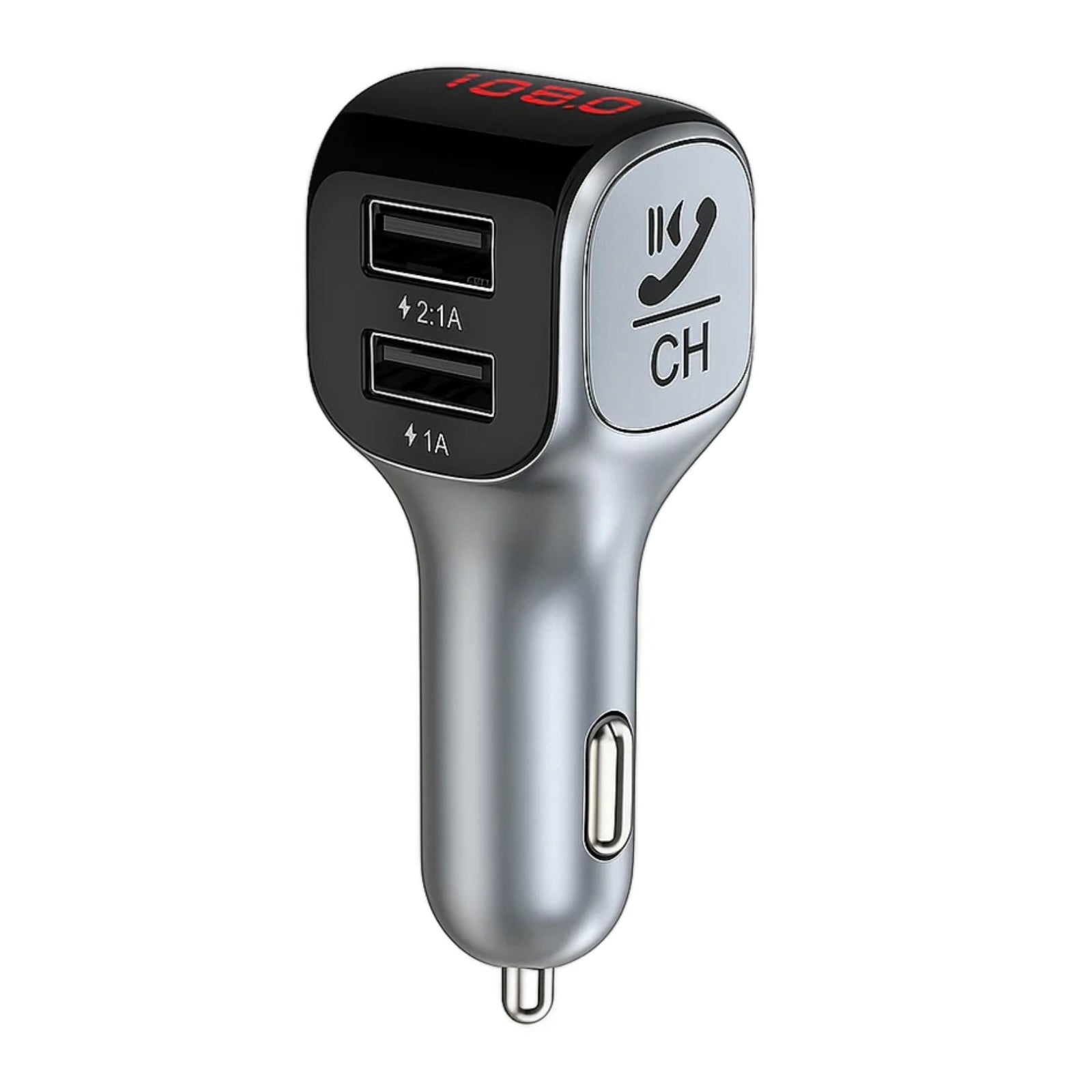 Car Wireless MP3 Player & Charger – Bluetooth FM Transmitter with Wireless Charging Output, Hands-Free Calling & Music Streaming for iPhone & Android