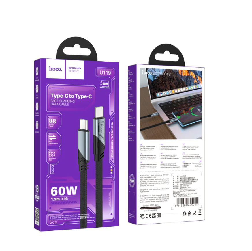 HOCO Type-C to Type-C Fast Charging Data Cable | Quick Charge & Sync