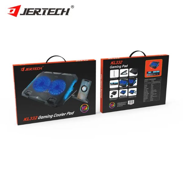JERTECH Gaming Laptop Cooler Pad – RGB Multi-Fan Cooling | Adjustable Height Stand