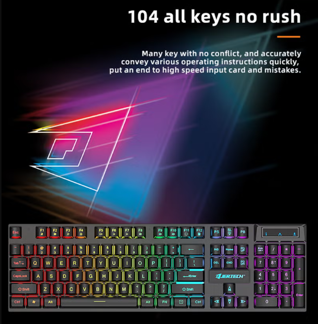 JERTECH Victory 4in1 Gaming Combo – Keyboard, Mouse, Mousepad, Headset | Complete RGB Setup
