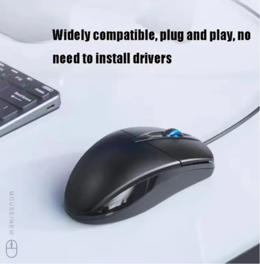 JERTECH Optical Mouse with Blue-Sensor – High-Precision USB Wired Mouse for Office & Everyday Use