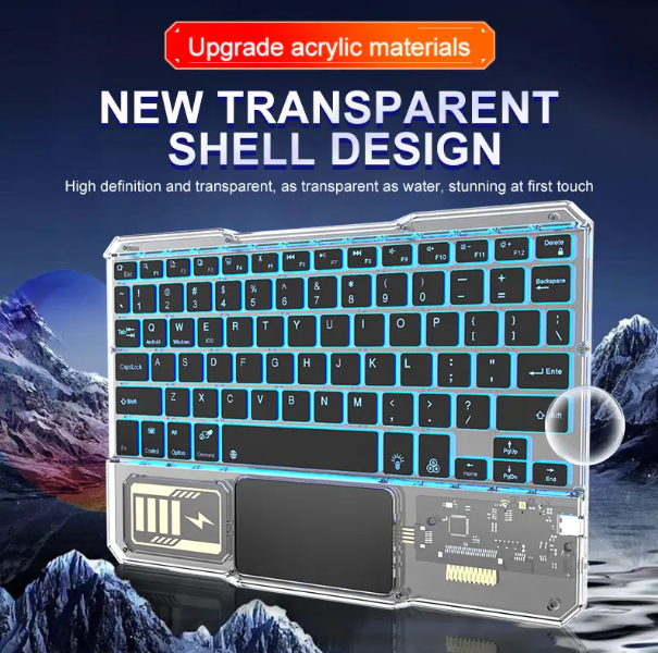 JERTECH Transparent Wireless Keyboard – 2.4GHz Slim USB Keyboard | Clear Design