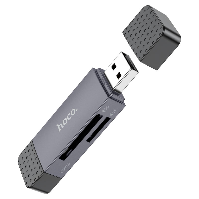 Hoco 2-in-1 Card Reader – USB 3.0 & USB-C Dual Interface Adapter for SD & MicroSD (TF) Cards, Compatible with Laptops, Tablets & Phones