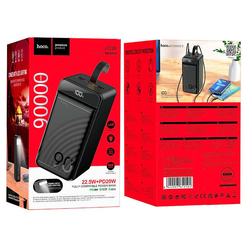 HOCO QC3.0 90000mAh Fast Charging Power Bank | Dual USB Output & High-Speed Performance