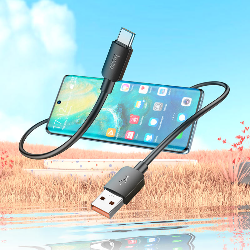 Hoco USB-A to USB-C Fast Charging Cable – 100W PD Power Delivery Data Cable for Laptops, Phones & Tablets