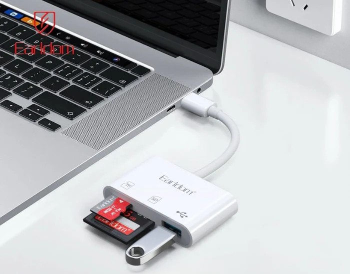 3-in-1 USB-C to OTG Card Reader Adapter – SD, MicroSD & USB for Laptops, Tablets & Phones, Fast Data Transfer for Easy File Management