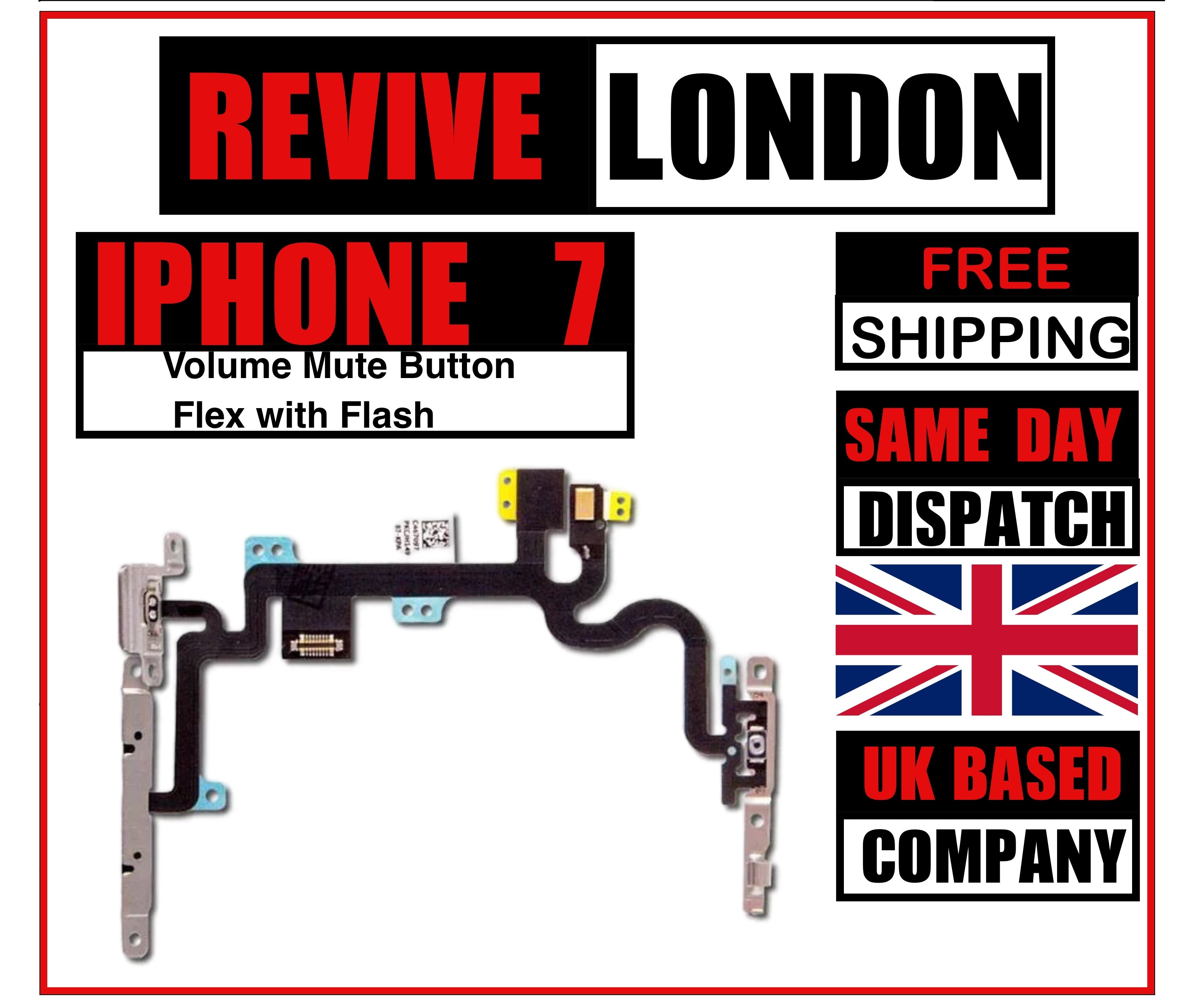 For Apple iPhone 7 Replacement Power, Volume and Mute Button Flex with Flash